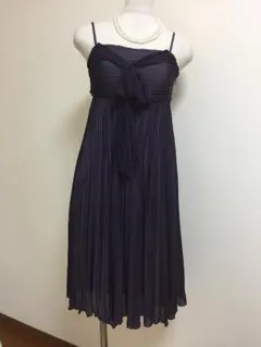 美品★ストロベリーフィールズプリーツドレスワンピース日本製パープル★1554