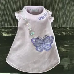 ANNA SUI 蝶の刺繍 犬服 薄紫のサムネイル