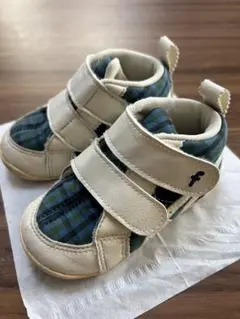 ファミリア　チェック柄 ベビーシューズ