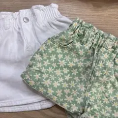 ホワイトスカートと花柄ショートパンツ　2-3years ZARA