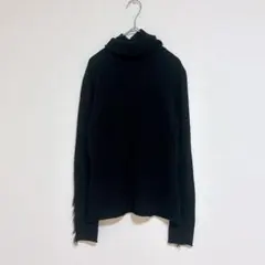 360℃ ニット　長袖　ブラック　M カシミヤ混　薄手　ハイネック　春　秋
