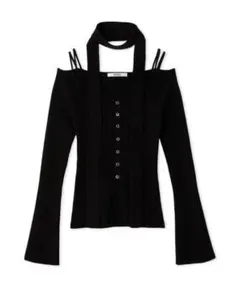 【新品タグ付き】SNIDEL スナイデル タイ付きニットプルオーバー BLK