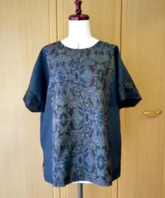 着物リメイク508 大島紬チュニック ゆったりドルマンブラウス