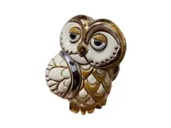 フクロウ ジュエリーボックス クリスタル装飾 エナメル 小物 金メッキ