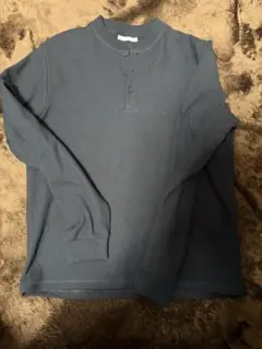 ZARA ニット ヘンリーネック メンズ　ネイビー