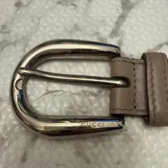 GUCCI ベージュ レザー　裏側GGパターン ベルト