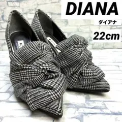 ダイアナ パンプス リボン ブラック系 22cm