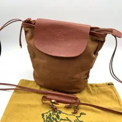 IL BISONTE 巾着 ショルダーバッグ ブラウン　レザー　イルビゾンテ　革のサムネイル