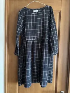 サニークラウズ SHUTTLE NOTES チェック柄 ワンピース 長袖 ひざ丈