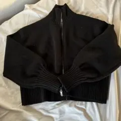 agnost アグノスト　ジップアップ クロップドニット ニット　ウール