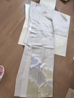 未使用 しつけ糸付き】 正絹 デザイン絞り 華唐草 ピーチシャーベット 