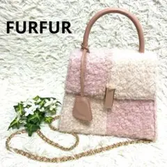 FURFUR バイカラーツイードバッグ WEB限定 ピンク