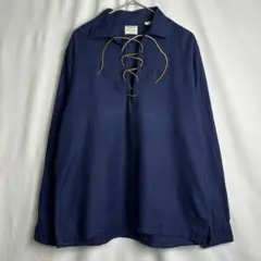 70s Mr. Wrangler プルオーバー レースアップ シャツ M