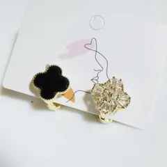 14KGP s925ポスト キラキラ　両面ピアス　イエローゴールド