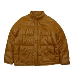 Wind Armor レザー ダウンジャケット ブラウン系