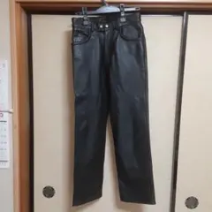 デグナーレザーパンツ　黒のサムネイル