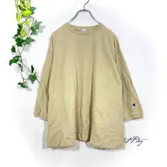 チャンピオン 長袖Tシャツ(M)オーバーサイズ フレア ロゴプリント 7分袖