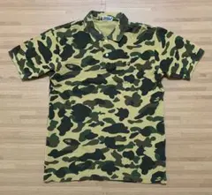 貴重 APE 1st camo イエローカモ ポロシャツ L シャーク kawsのサムネイル