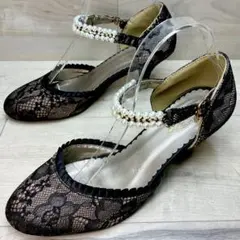 アクシーズファム レース パンプス M 23.0～23.5cm
