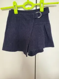 ZARA 122 ザラ ネイビー ストライプ ハーフパンツ キュロットパンツ