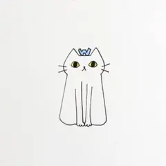 【1014】【白猫の絵】オリジナル手描きアナログイラスト原画　自作創作アート作品