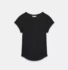 新品 zara リブ地ショートスリーブTシャツ Ｓ　レディース