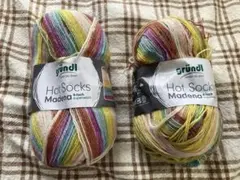 gründl Hat Socks Madena 毛糸 2玉セット