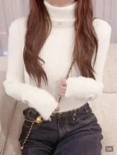 SHEIN 女性用無地タートルネック長袖フィットセーター　秋冬用