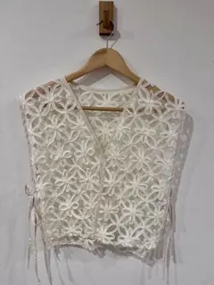 RIVIETTA 花柄レース　ベスト Lサイズ