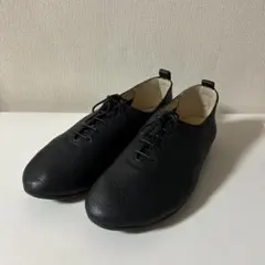 【美品】あしながおじさん レースアップ シューズ ブラック レザー 24.0cm