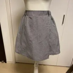 ギンガムチェック フレアパンツスカート サイズS