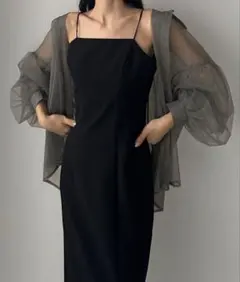 Louere ルエレ チュールボリュームスリーブシアーシャツ