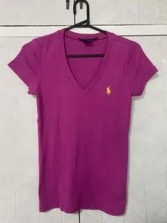 ポロ・ラルフ・ローレン Vネック Tシャツ ピンク S