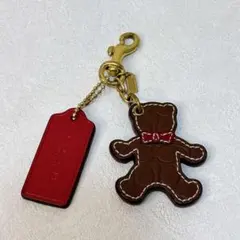 コーチ ベア パフィ バッグ チャーム・シグネチャー キャンバス 極美品