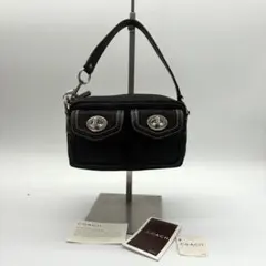 美品✨ コーチ ハンドバッグ　アクセサリーポーチ　シグネチャー　ターンロック