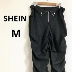 シーイン レディース イージー カジュアルパンツ ブラック 無地 モノトーン