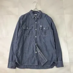 EDWIN 長袖シャツ シャンブレー ワークシャツ Mサイズ