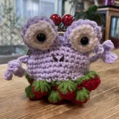 手編み かえるᒼᑋªⁿ✿のがま口 ハンド