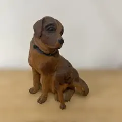【温かみ】木彫り 犬 親子 置物 フィギュア オブジェ 木製 レトロ