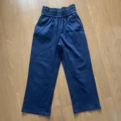 GU ジーユー　140　ワイド　ロングパンツ　ボトムス　ブラック