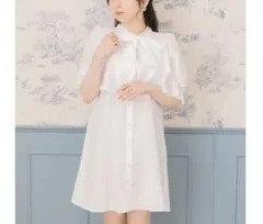 レトロガール ボレロ付ミニOP 2way ブラウス シャツワンピース リボンのサムネイル