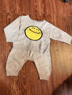 スマイリーフェイス ニットセーター グレー　GAP セットアップ