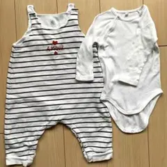 プチバトー　オーバーオール　肌着　ロンパース　セット　12m/74cm