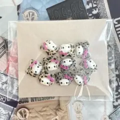 ハローキティ レオパード柄 ネイルパーツ 10個セット