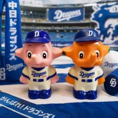 中日ドラゴンズ サトちゃん 貯金箱 2体セット レトロ ソフビ 非売品