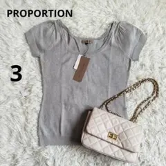 プロポーションボディドレッシング◆半袖ニット(3)シルバーラメ入り　コットン混