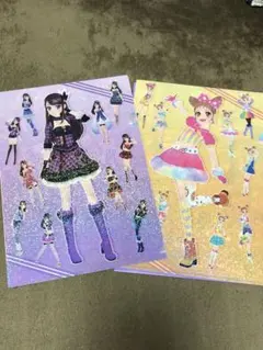 アイカツクリアファイルコレクションガチャ二枚セット　紫吹蘭　有栖川おとめ