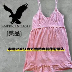 AMERICAN EAGLE ピンク色フリル付きキャミソールミニドレスのサムネイル