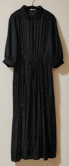 GLACIER ブラックドットシャツワンピース