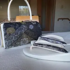 ❤️渋好み着物お出かけバンブーbag black gold 松葉 - メルカリ